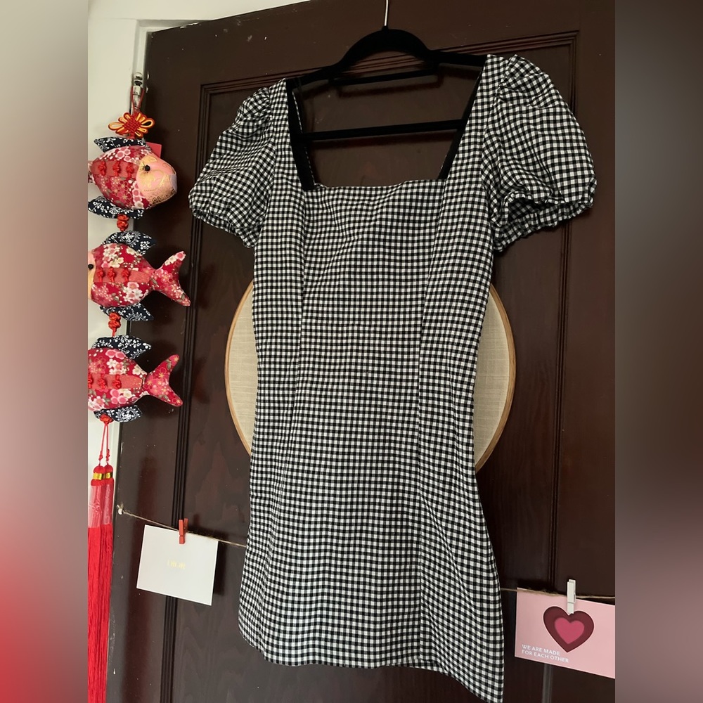 Zara - Gingham Dress (Black and White)